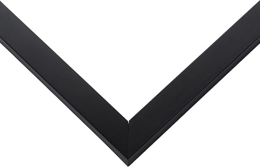 8.5x11 Frame Black Real Wood Picture Frame Width 0.75 Inches | Interior Frame Depth 0.5 Inches | Black Mid Century Photo Frame Complete with UV Acrylic, Foam Board Backing & Hanging Hardware