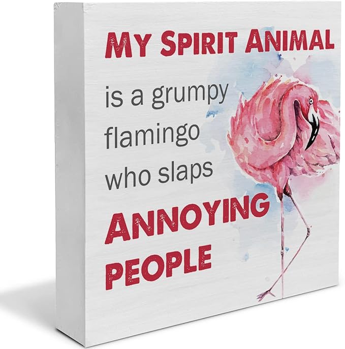 Country Pink Flamingo Wood Box Sign Decor Desk Sign Summer Flamingo Quote Wooden Box Block Sign Rustic Home Shelf Wall Decoration