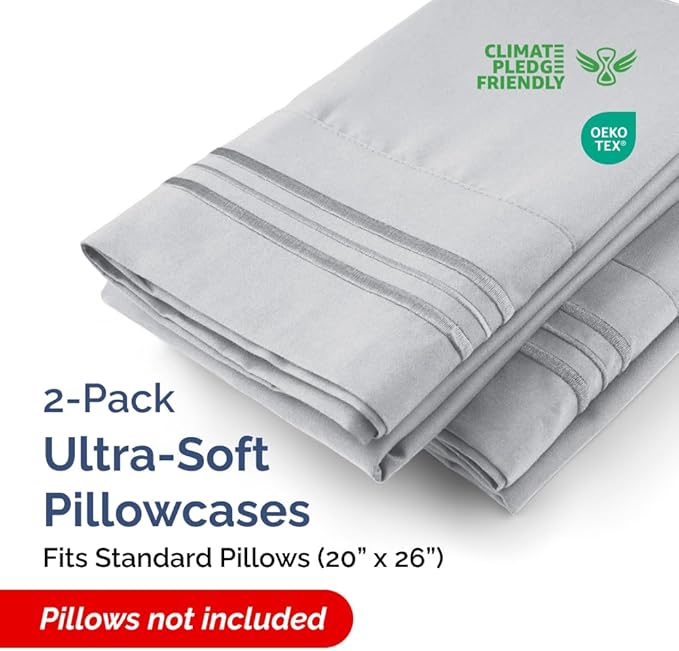 New Pillow Cases, Standard, Steel Blue