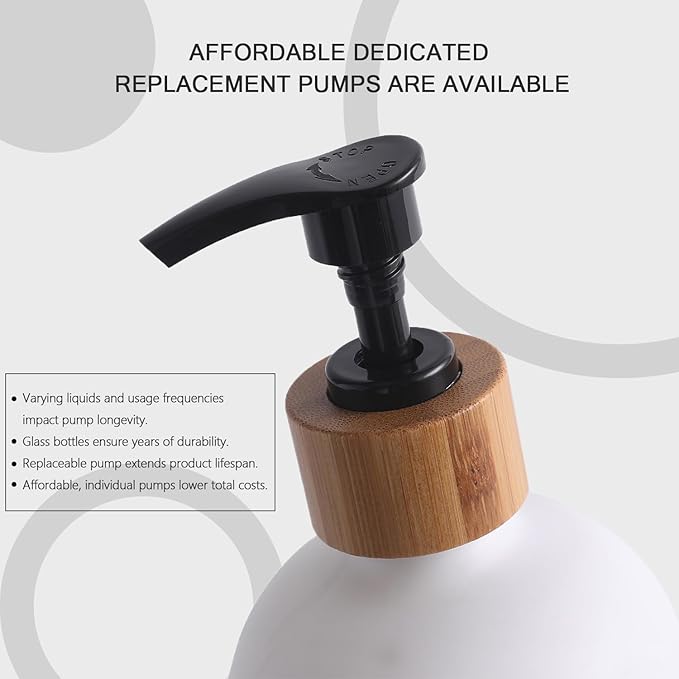 MOMEEMO Soap Dispenser Set, Contains Hand and Dish Soap Dispenser, Suitable for Kitchen Decor. (Black & White)