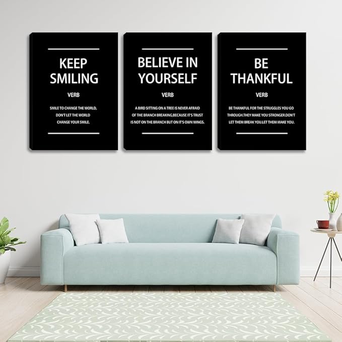 Modern Motivational Affirmation Wall Art Inspirational Encourage Canvas Poster Prints Office Wall Decor Art Prints Pictures Painting Framed Ready to Hang for Living Room Bedroom (36" Wx16 H)