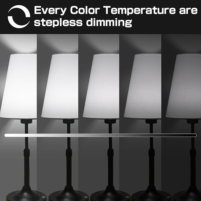 Portable Cordless Table Lamp, Built in Rechargeable Battery, 2700-6000k Color Temperature, Fully Dimmable, Scalable, Ambient Light for Patio, Restaurant, Bar, Bedroom, Dining (Black)