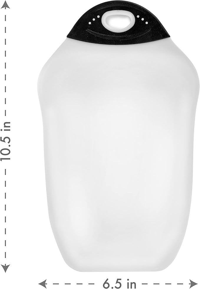 Dexas Chop & Scoop Cutting Board, Small 6.5 by 10.5 inches, White with Black Handle