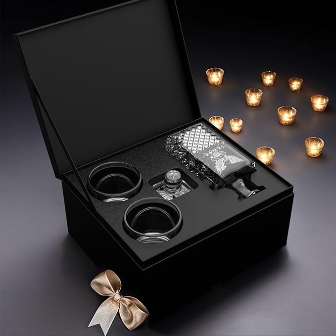 FURSARCAR Retired Gifts for Men Dad, Whiskey Decanter Set with 2 Glasses, Cool Fathers Birthday Present from Daughter Son, Christmas Retirement Gift Liquor Decanter Sets for Man