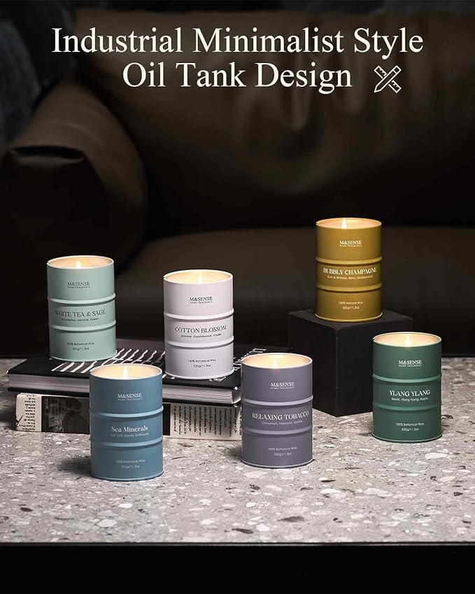 M&SENSE Osmanthus Freesia Scented Candles Large, Natural Soy Candles 21.2oz 120 Hour Slow Burning,Aromatherapy Candle for Stress Relief Meditation Relaxing