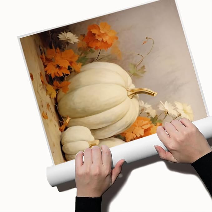 Fall Wall Decor Still Life Canvas Painting Posters Thanksgiving Rustic Fall Wall Art Vintage Autumn poster Halloween Autumn Decor 16x24 Unframed