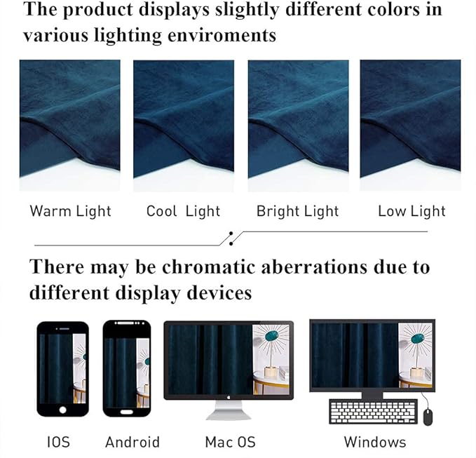 StangH Super Soft Velvet Curtains - Luxury Decoration Navy Blue Velvet Drapes 2 Panel Set Thermal Insulated Blackout Curtains for Office/Studio/Dining Room, W52 x L96 inches, 2 Panels