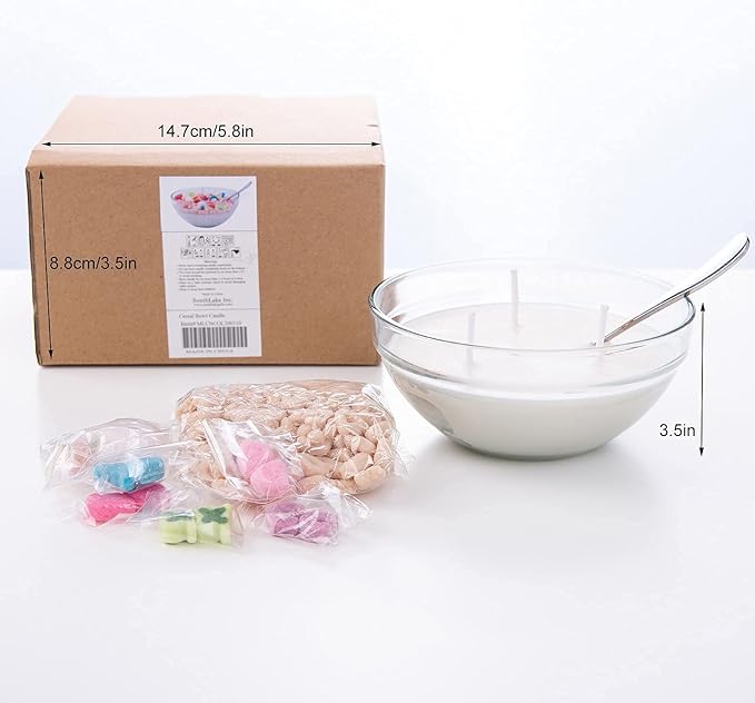 Funny French Vanilla Cereal Bowl with Metal Spoon Candle Morning Ritual Gift