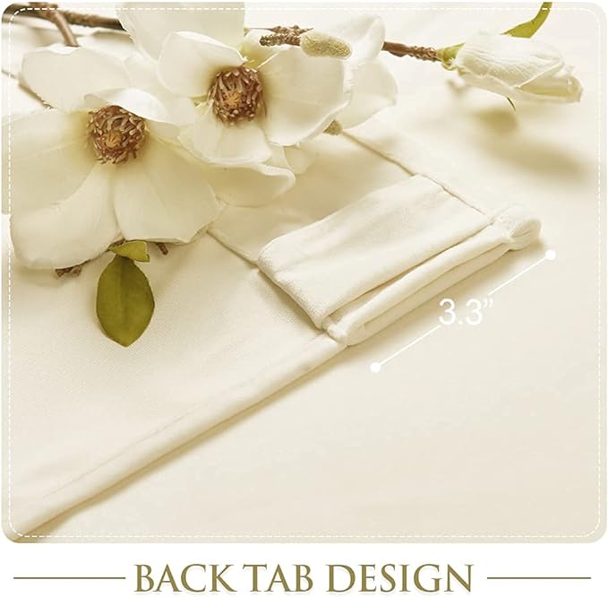 StangH Ivory White Bedroom Curtains - Super Soft Velvet Texture Window Drapes for Sliding Glass Door, High Ceiling Tall Privacy Curtain Panels for Living Room/Church, W52 x L120, 2 Panels