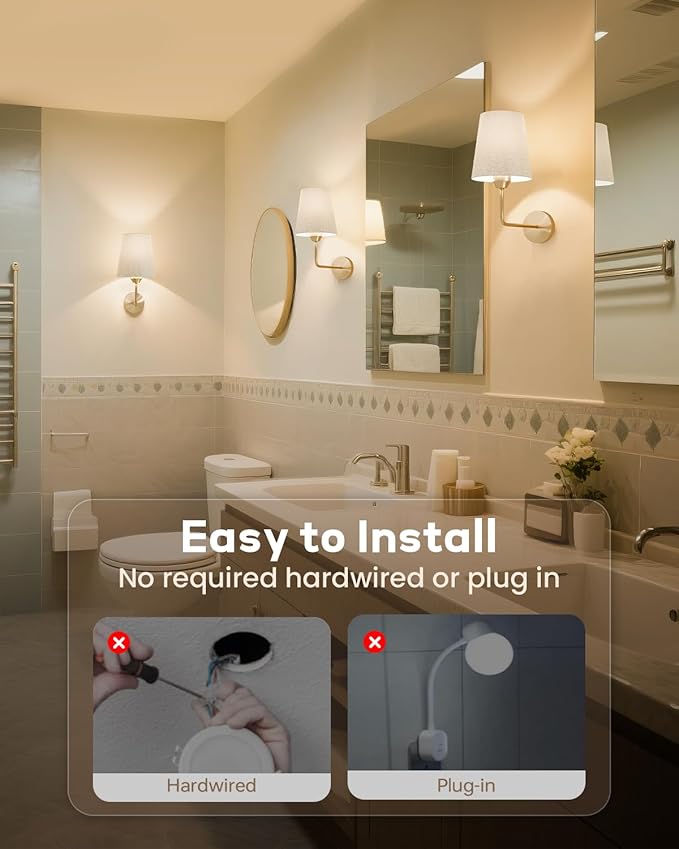 KINDEEP Wall Sconce Set of 2 Battery Operated, Rechargeable Wireless Dimmable Wall Light with RGB, Flash Mode, Remote Timer