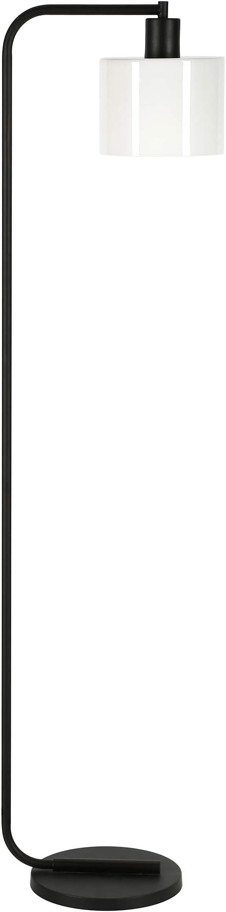 Cadmus 57" Tall Floor Lamp with Glass Shade in Blackened Bronze/White