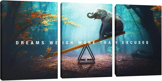 3 Pieces Motivational Office Wall Decor Entrepreneur Canvas Wall Art Posters Prints Paintings Picture Artwork Inspirational Positive Home Bedroom Living Room Wall Decorations Framed (36" Wx16 H)