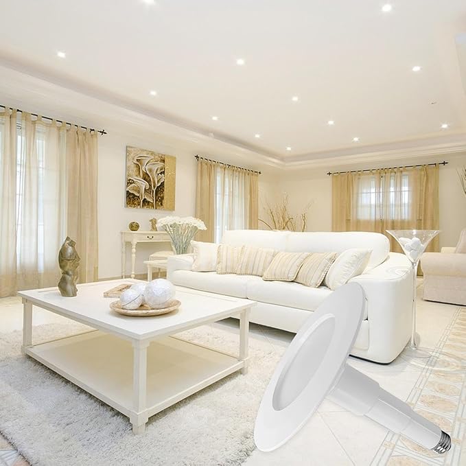 Soliseed 5/6 Inch LED Can Lights Length Adjustable Recessed Lights,Retrofit Downlight ETL Damp Rated,12W=60W,2700K Soft White,800LM, Dimmable,Bevel Trim,Easy Install,4-Pack