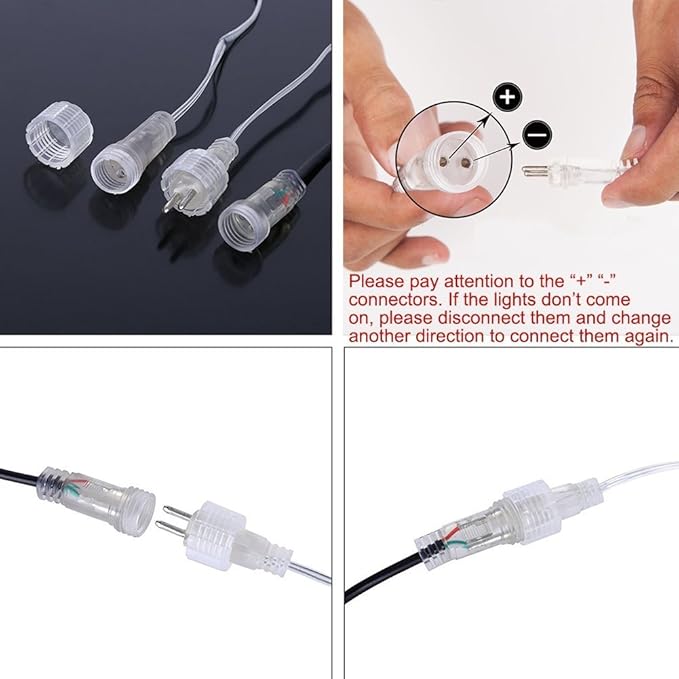 Aukora Christmas Lights Outdoor, UL Plug Halloween Lights Outside, LED Meteor Shower Light, 11.8in 8 Tubes 192 LEDs for Xmas, Wedding, Party, Holiday, Garden, Tree Decoration（Blue、Red、Green