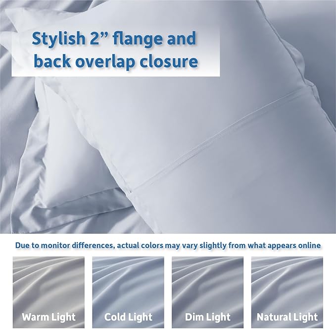 Nestl Ice Blue Duvet Cover King Size - Soft Double Brushed King Duvet Cover Set, 3 Piece, with Button Closure, 1 Duvet Cover 104x90 inches and 2 Pillow Shams