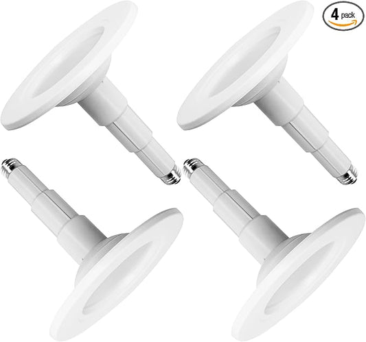 Jolux 5/6 Inch LED Can Lights Adjustable Recessed Retrofit Downlight,12W=60W,5000K Daylight, 800LM,Dimmable,ETL Damp Rated Conversion kit, Recessed Lighting Install,Flat Trim, E26 Base,4-Pack