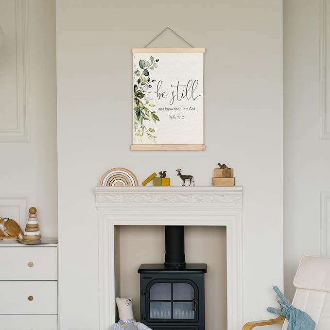 Supwhd Christian Wall Decor for Bedroom Living Room Office, Be Still and Know That I am God Psalm 46 Christian Wall Art Framed, 16x24