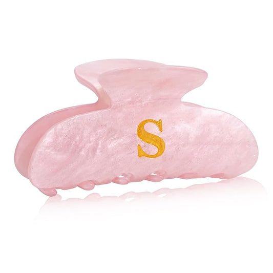 Initial Cute Hair Clips - Pink Letter Elegant Hair Claw Clips, Glitter Claw Clips Durable Hair Clips, Wedding Gift, Bridesmaid Gifts, Birthday Gifts, Christmas Gift, Letter S