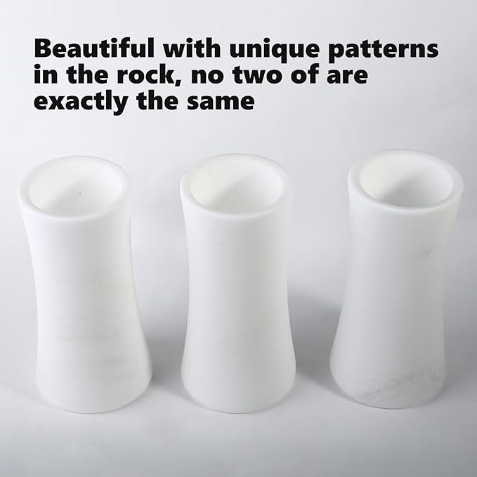 White Marble Vase for Flowers, 8.66" Minimalist Modern Frosted Flower Vase for Home Decor, Decorative Vases for Centerpieces, Living Room, Dining Table, Office, Boho Farmhouse Decor