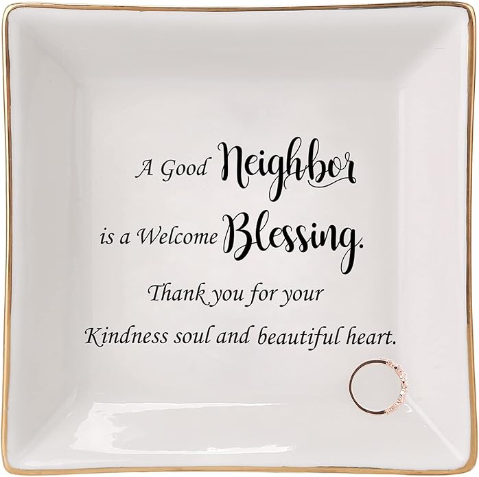 HOME SMILE Ceramic Ring Dish Jewelry Tray for Mom Sister Friends