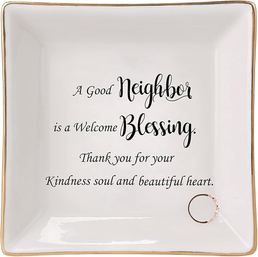 HOME SMILE Ceramic Ring Dish Jewelry Tray for Mom Sister Friends