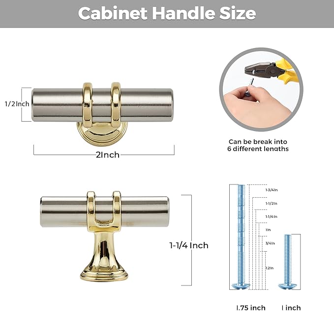 30 Pack Brushed Nickel Cabinet Knobs - Gold Kitchen Cabinet Knobs Cabinet Pulls for Kitchen Cabinet Drawer Stainless Steel Dresser Knobs for Cabinet Hardware 2in Length Single Hole