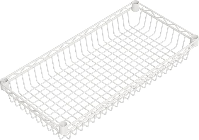 6 Shelves Storage Shelf Wire Closet Bathroom Organizers Metal Pantry Kitchen Garage Shelving Unit Laundry Room Organization Home Rack Net Basket White with Wheels 30" Dx14 Wx65 H