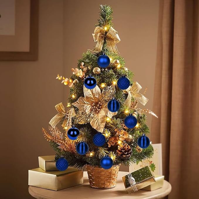 30PCS 2" Christmas Ball Ornaments Shatterproof Navy Blue Christmas Tree Decorations Xmas Tree Balls Halloween Ornaments Décor