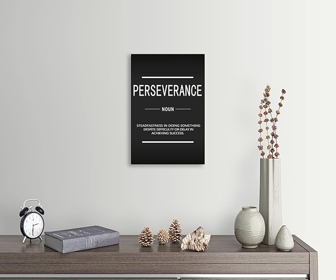 Motivational Canvas Wall Art Perseverance Inspiring Poster Printing Inspirational Entrepreneur Quotes Quotes Poster Artwork Office Frame Decoration Stretching Ready to Hang[12''W X 18''H]