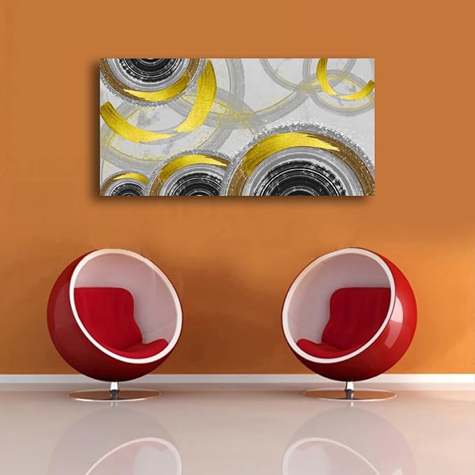 Yellow Abstract Smart Line Pictures Canvas Wall Art for Living room Bedroom Wall Decor,Smart Line Wall Art Print Paitnings for home Decor,Morden Artwork Full of Imagination Line Drawing Canvas Art