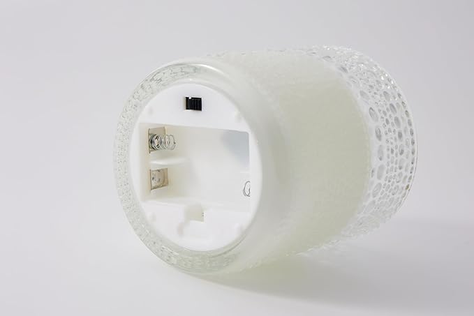 VENTA Flickering Flameless Candles With Remote Control - Led Candles Battery Operated - Battery Operated Candle For Decoration Table, Timer & Dimmer Features, Set - 2Pcs (4",5") (White Dotted Glass)