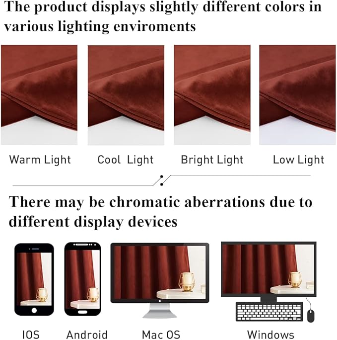 StangH Rust Curtains 92 inches Long Christmas Decor Back Tab Noise Reducing Theater Curtains, Heavy Duty Thermal Insulated Drapes for Warm Bedroom/Kids, W52 x L92, 2 Panels