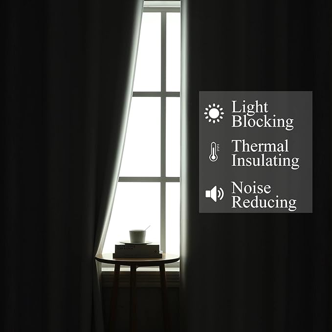 Estelar Textiler Lilac and Greyish White Blackout Curtains 96 Inches Long, Full Room Darkening Grommet Curtains for Bedroom, Thermal Insulated Ombre Blackout Drapes for Living Room, 52Wx96L, 2 Panels