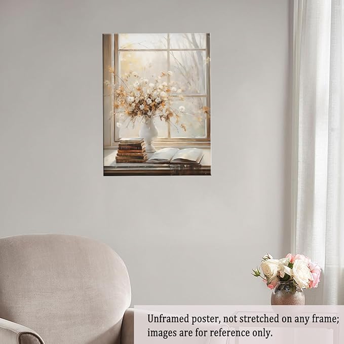 Fall Decor Canvas Print Posters Vintage Light Academia Wall Art Autumn Painting Cozy Fall Autumn Leaves Home Decor 20x30 Unframed