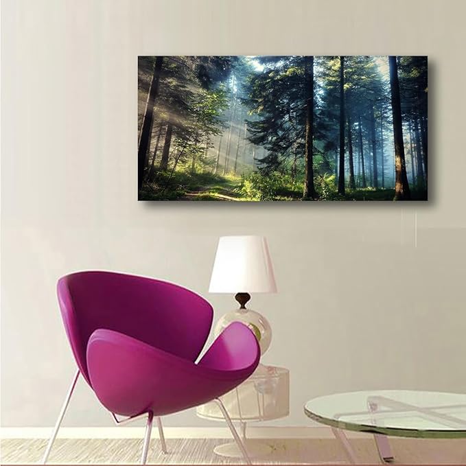 Tree Wall Art Canvas-Beautiful Landscape Wall Art for Living Room,Bedroom and Office-Large Tree Pictures Wall Decor 24x48 Inches-Vibrant and Colorful Wall Painting-Artwork for Walls and Home Decor