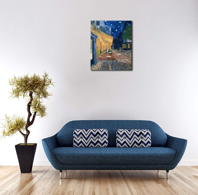 Wieco Art Cafe Terrace at Night Large Modern Giclee Canvas Prints Vincent Van Gogh Artwork Oil Paintings Reproduction Landscape Picture Photo Printed on Canvas Wall Art for Living Room Decorations