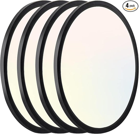 Hlite 4pack 12 inch Flush Mount LED Ceiling Light Fixture,24W 2400LM Super Slim Light Fixtures Ceiling Mount 3000K/4000K/5000K 3CCT Selectable,Ceiling Light Fixtures for Kitchen,Bedroom (Black)