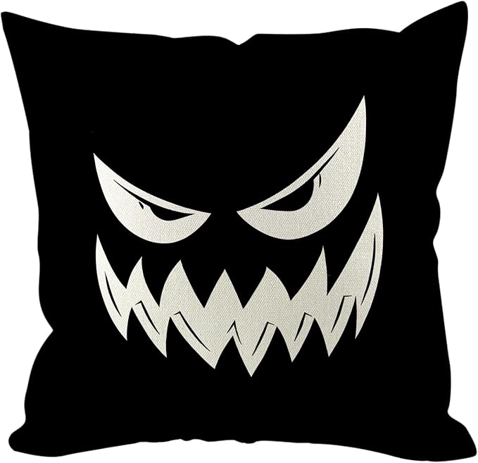 Halloween Pillow Covers 20x20 inch Set of 4, Linen Outdoor Pumpkin Spider Web Vintage Farmhouse Party Supplies Black and White Decorations for Sofa Couch