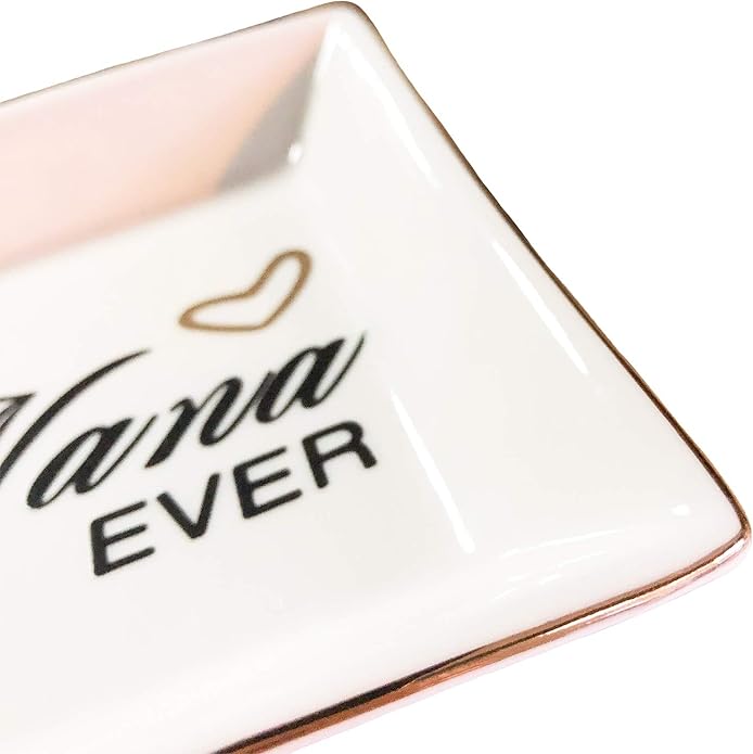 HOME SMILE Ceramic Ring Dish Jewelry Tray for Mom Sister Friends