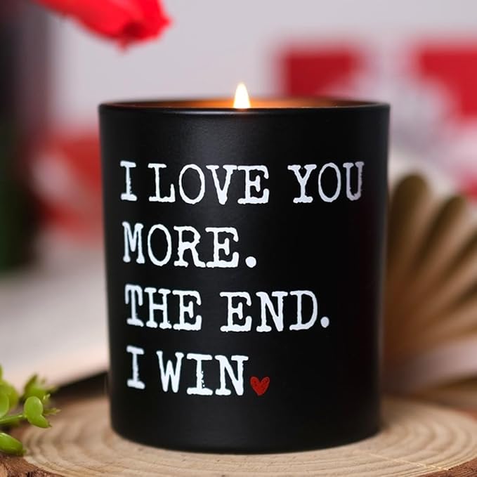 Anniversary Wedding Gifts for Women Men - I Win Long Lasting Vanilla Lavender Scented Candle 10 oz - Christmas Birthday Gifts for Him Her, Couple Gift for Boyfriend Girlfriend Husband Wife