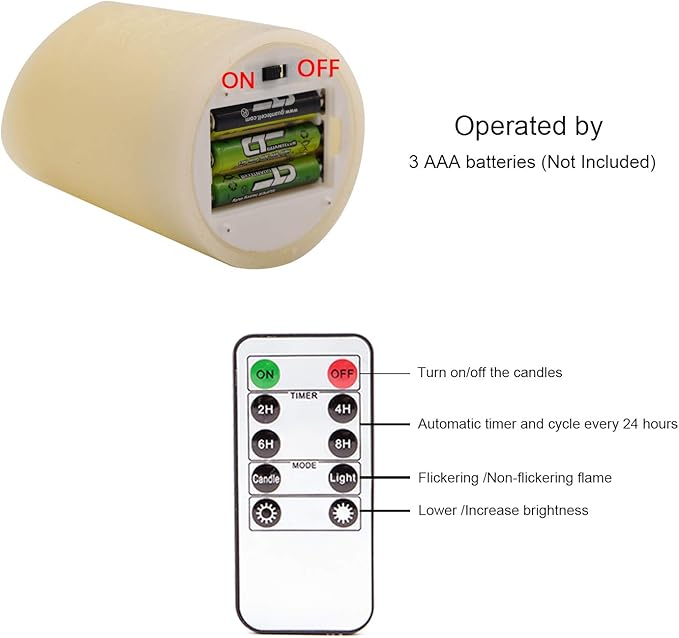 Eldnacele Flameless Flickering Candles with Timer, 3D Wick Real Wax Battery Operated Red Pillar Candles with 6H Timer Set of 3 for Home Wedding Party Christmas Decoration (D3” x H4”5”6”)