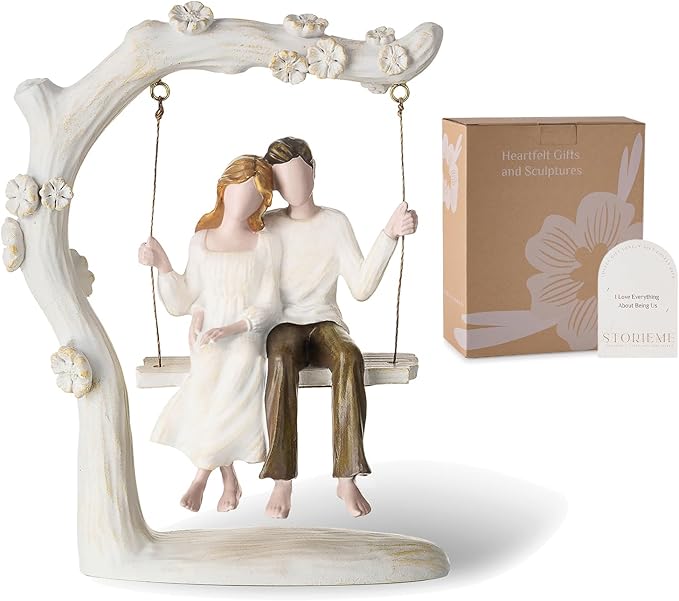 Anniversary Couple Gifts Figurine - Romantic in Love Statue Engagement Wedding Valentines Day Birthday Gift for Her Girlfriend Wife Parents