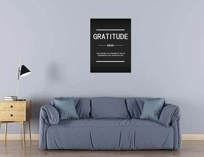 Inspirational Wall Art for Office Wall Decoration Motivational Entrepreneur Quotes Gratitude Noun Canvas Prints Company Living Room Bedroom Frame Poster Artwork Ready to Hang[30″W X 40″H]