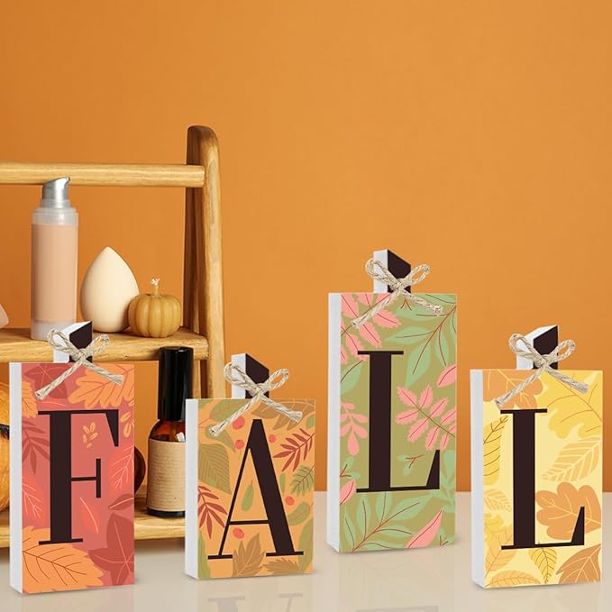 Fall Decorations for Home Thanksgiving Decorations Indoor Fall Gifts for Women Men Autumn Decor Maple Leaves Fall Table Decor Sign for Farmhouse Harvest Kitchen Bathroom Bedroom Office