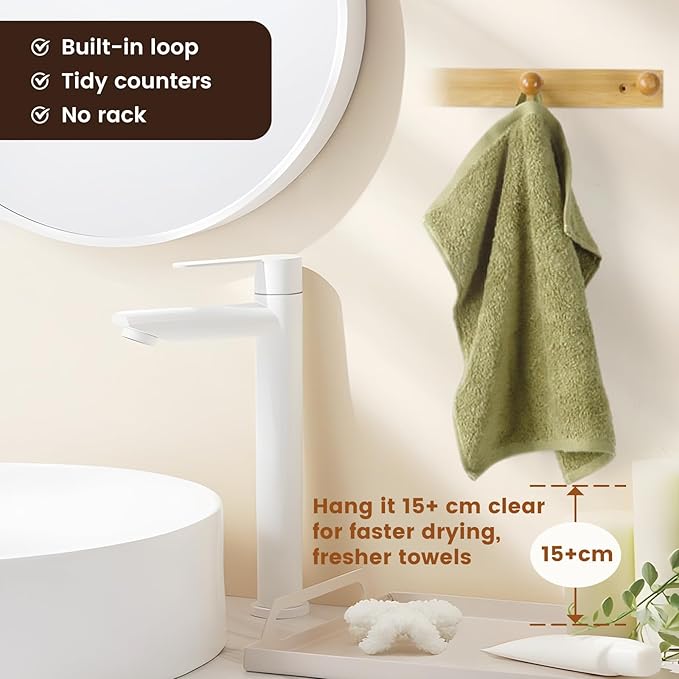 SEMAXE 100% Cotton Washcloths 12-Pack, 13 × 13 Inch Soft Luxury Face Towels – Super Absorbent & Quick-Dry, Premium Cloth with Hanging Loop, Oeko-TEX Certified, Gift-Ready Box