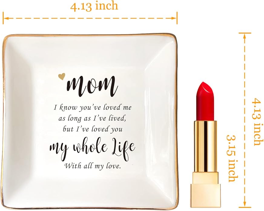 HOME SMILE Ceramic Ring Dish Jewelry Tray for Mom Sister Friends