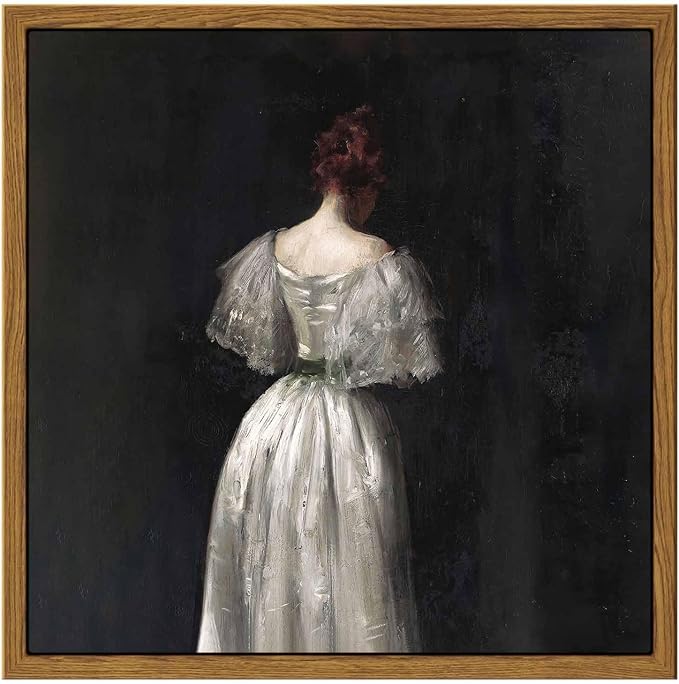 InSimSea Square Framed Canvas Wall Art, Seventeenth Century Lady Portrait Paintings, Classical Women Wall Pictures for Bedroom Bathroom, Canvas Prints Artwork, Vintage Home Decor 9"x9"