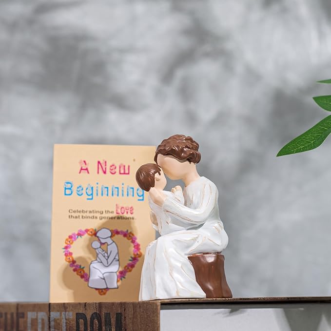 Grandma Gifts,Hand-Painted Resin Sculpture of Grandmother Holding Baby, to Celebrate New Beginnings, Newborns, and Loving Family Bonds