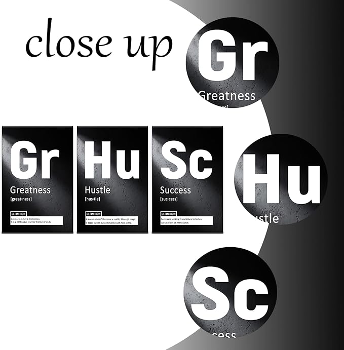 Motivational Canvas Posters Print Framed Wall Art 3 Pieces Inspirational Entrepreneur Quotes Picture Painting Artwork for Living Room Office School Wall Decoration Ready to Hang [72''Wx 36''H]