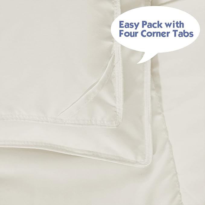 HIG 3pc Down Alternative Comforter Set - All Season Reversible Comforter with Two Shams - Quilted Duvet Insert with Corner Tabs - Box Stitched - Super Soft, Fluffy (King/Cal King, Ivory)